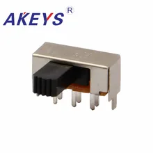 50PCS SK-22F12 2P2T Double pole double throw handle heights 7.0mm slide switch side insert 6 pin with 2 fixed pin yellow 1pcs 75mm tapped slide faders double potentiometer switch b10k 10mm handle 4x4p