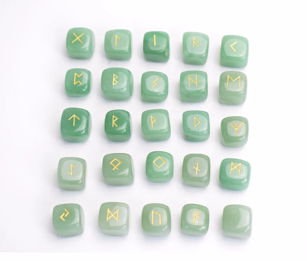 Green Aventurine Rune Stones (2)