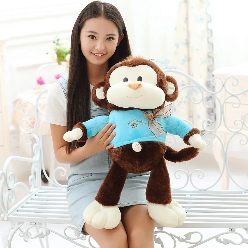 55CM yoyo and cici smile happy monkeys hiphop vested monkeys plush toy