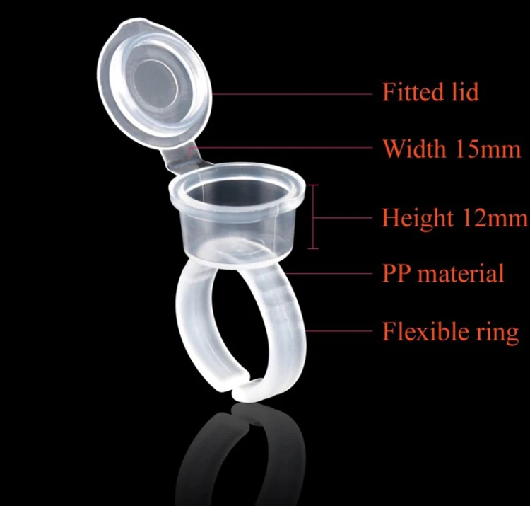 

10/50Pcs Plastic Microblading Tattoo Ink Cap Cup Pigment Clear Holder Container For Needle Tip Grip Power Supply