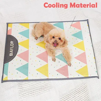 

Cooling Dog Mat Pet Cat Bed Soft Sleeping Sofa For Small Medium Dogs Kitty Cold Pad Cartoon Pattern Cushion Breathable Mats