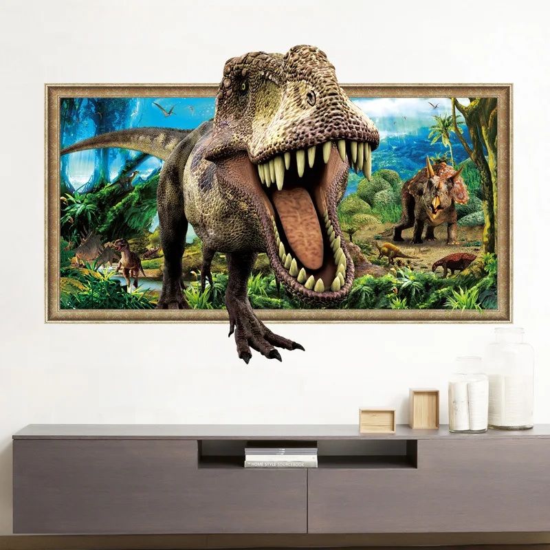 

3D Tyrannosaurus Vinyl Wall Stickers Home Decor for Wall Decoration A Variety of Colors To Choose From Kids Wall Decals 60*90CM