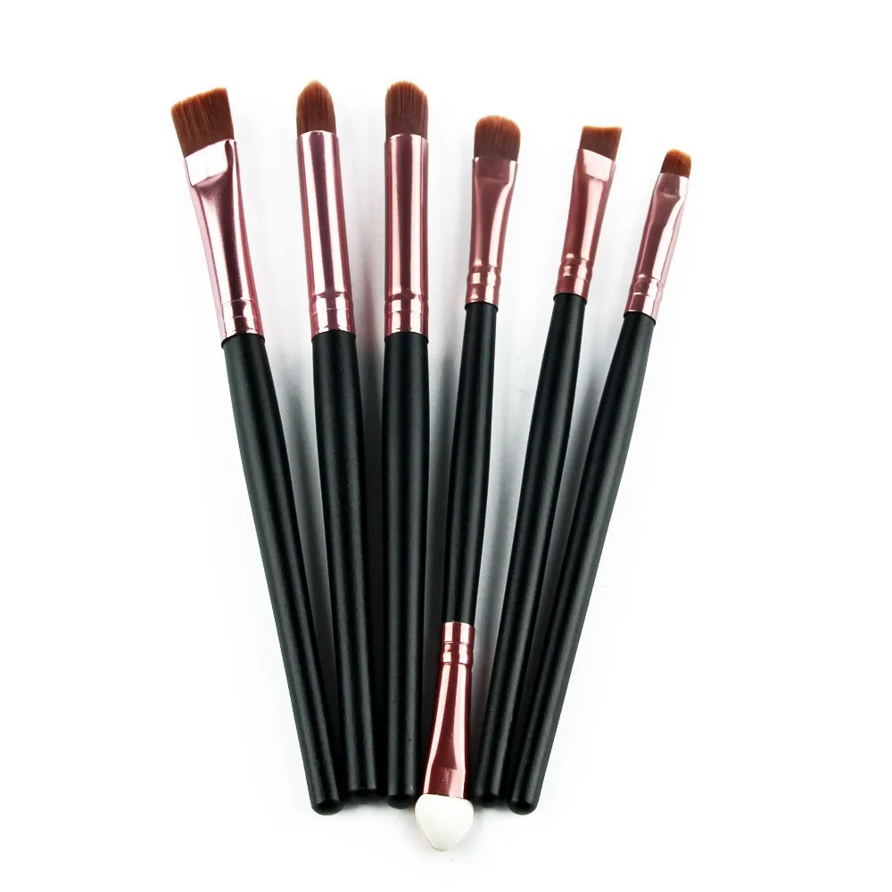 

6pcs Black/Rose gold Cosmetic Hair Makeup Brush sets Lip Eyeshadow eyebrow Eyeliner Professional Beauty Makeup Brush Tool