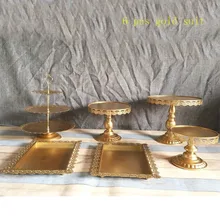 6 шт. подставки для торта, свадебные золотые подставки для кексов, декоративные инструменты для приготовления торта, набор посуды, вечерние столовые приборы