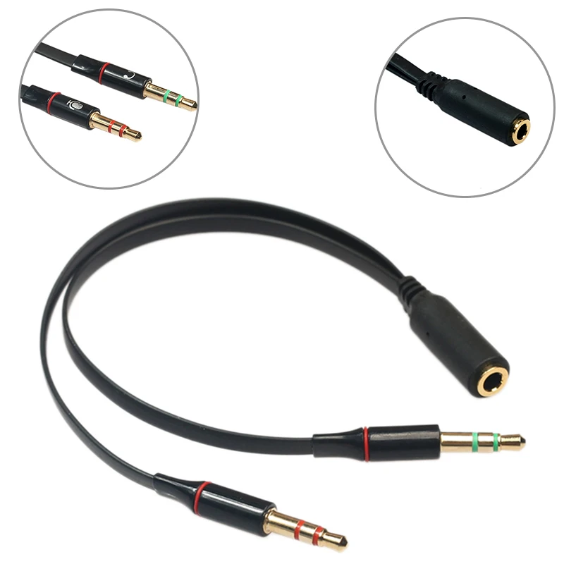 2 Colors Splitter Headphone for Computer 3.5mm Female to 2 Male 3.5mm