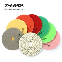 Z-LEAP 4 "7 шт./компл. Diamond Полировочный диск мокрый Применение полировки колесо для Мрамор плитка Гранит камень угловая шлифовальная машина