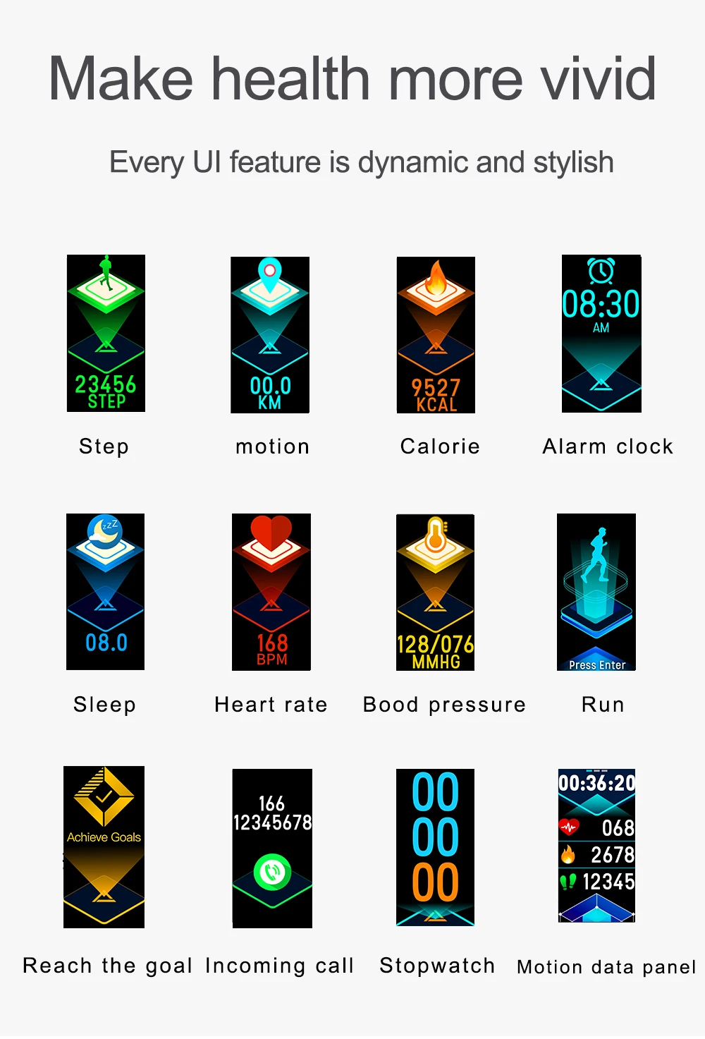 F10C Smart Bracelet Women Men Color Screen Blood Pressure Fitness Tracker Heart Rate Monitor Smart Band Sport for Android IOS (21)