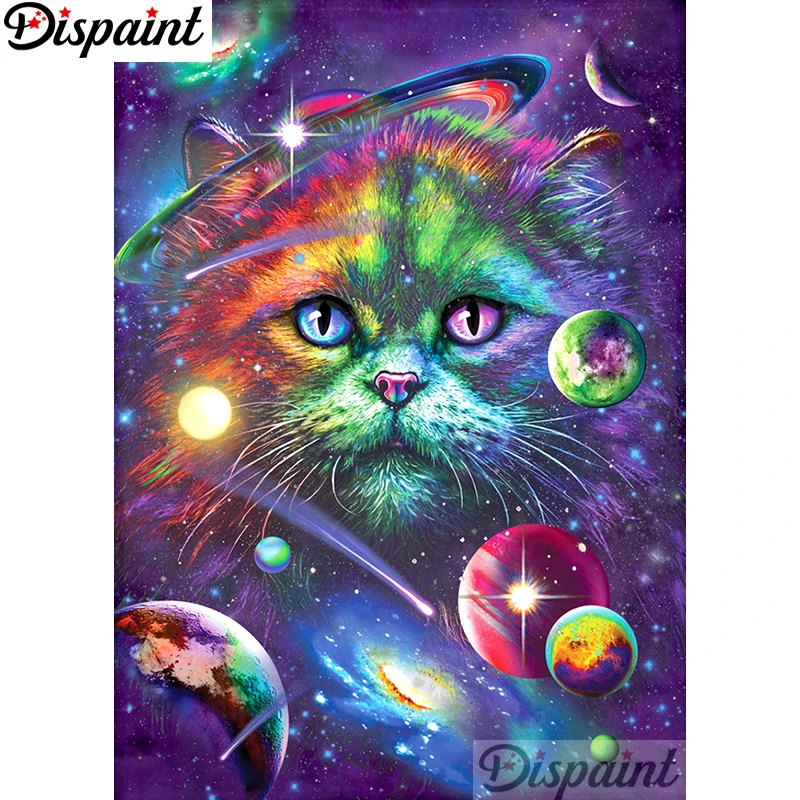 Dispaint Full Square Round Drill 5d Diy Diamond Painting Cat Planet Embroidery Cross Stitch 3d Home Decor A128 Diamond Painting Cross Stitch Aliexpress