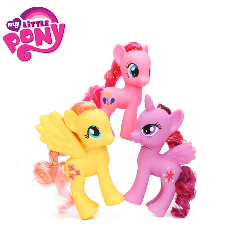 Набор из 3 игрушки My Little Pony 15 см милашка Mark Magic Pinkie Pie Эпплджек Радуга Твайлайт