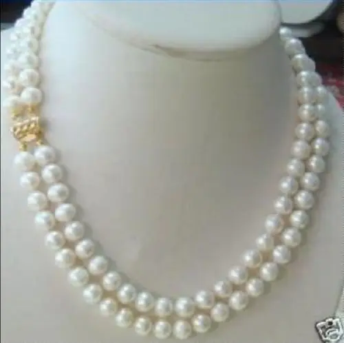 

Hot sale new Style >>>>>2 rows 7-8MM DOUBLE STRAND WHITE PEARL NECKLACE