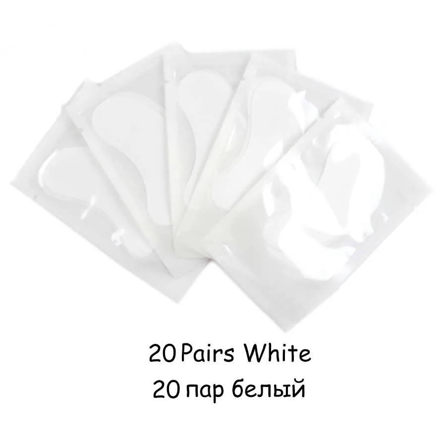 10/20 пар прививки ресниц под глазные накладки для наращивания ресниц наклейки на глаза s бумажные глазные гель-Патчи Наклейки Обертывания ресниц патч - Цвет: 20pairs White
