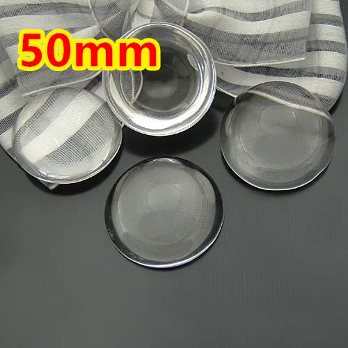

10pcs 50mm Round clear domed magnifying Flat back Glass Cabochons,photo jewelry pendant inserts glass