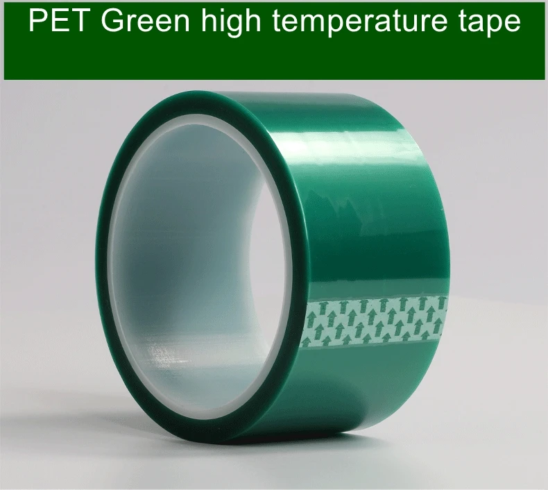 2 рулона шириной 100 мм x 33 м ПЭТ зеленая силиконовая пленка высокотемпературная
