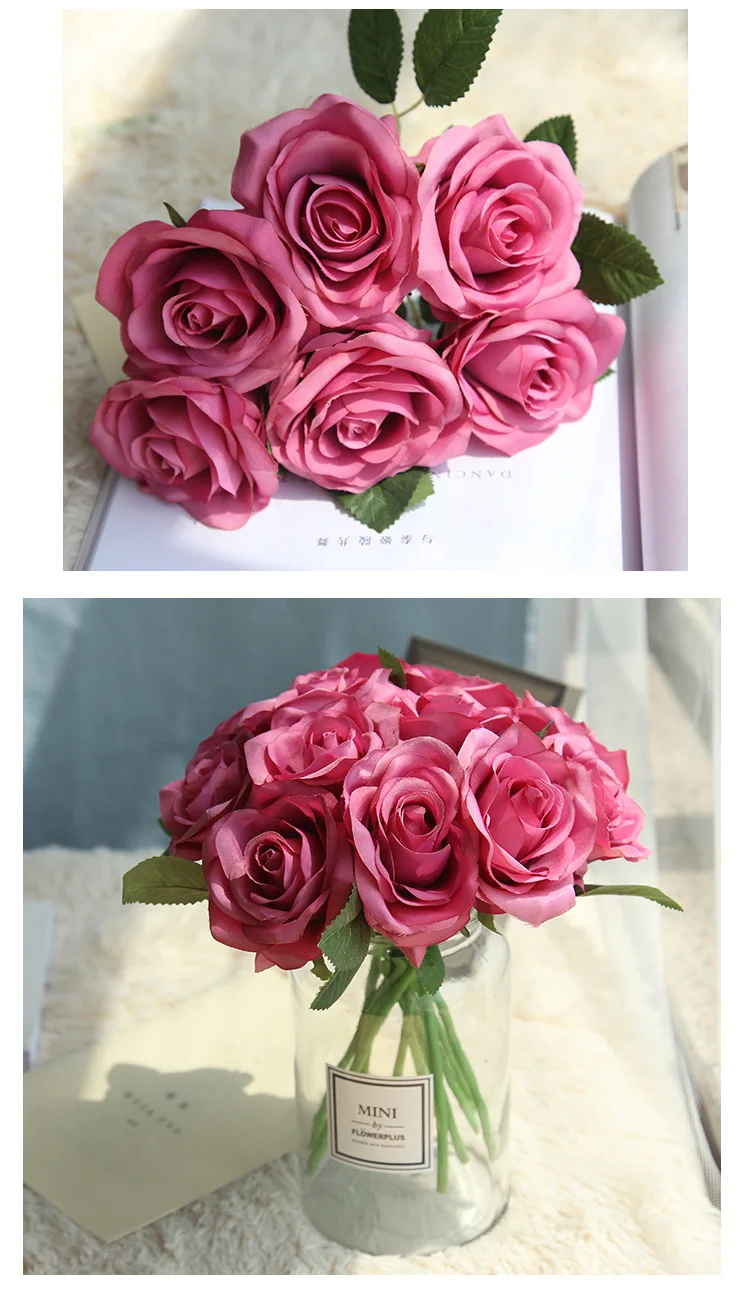 roses artificial peony flower wedding bridal bouquet  (28)