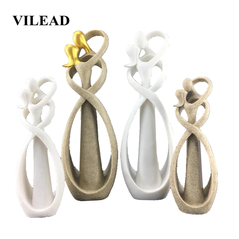 

VILEAD 23cm 30cm Sandstone Kissing Lover Figurine Anniversary Gift Wedding Decoration Creative Home Decoration Accessories Craft