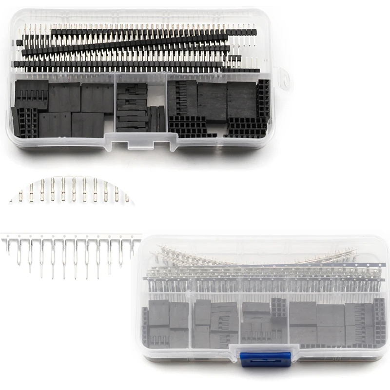 

2.54mm Male Female Crimp Pin Dupont Connector Pin Jumper Wire Cable Pin Header Pin Housing Wire Connector 345pcs Black Plug Kit