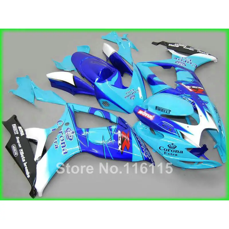 Fairing kit for Suzuki GSXR 600 750 K6 K7 2006 2007 blue Corona