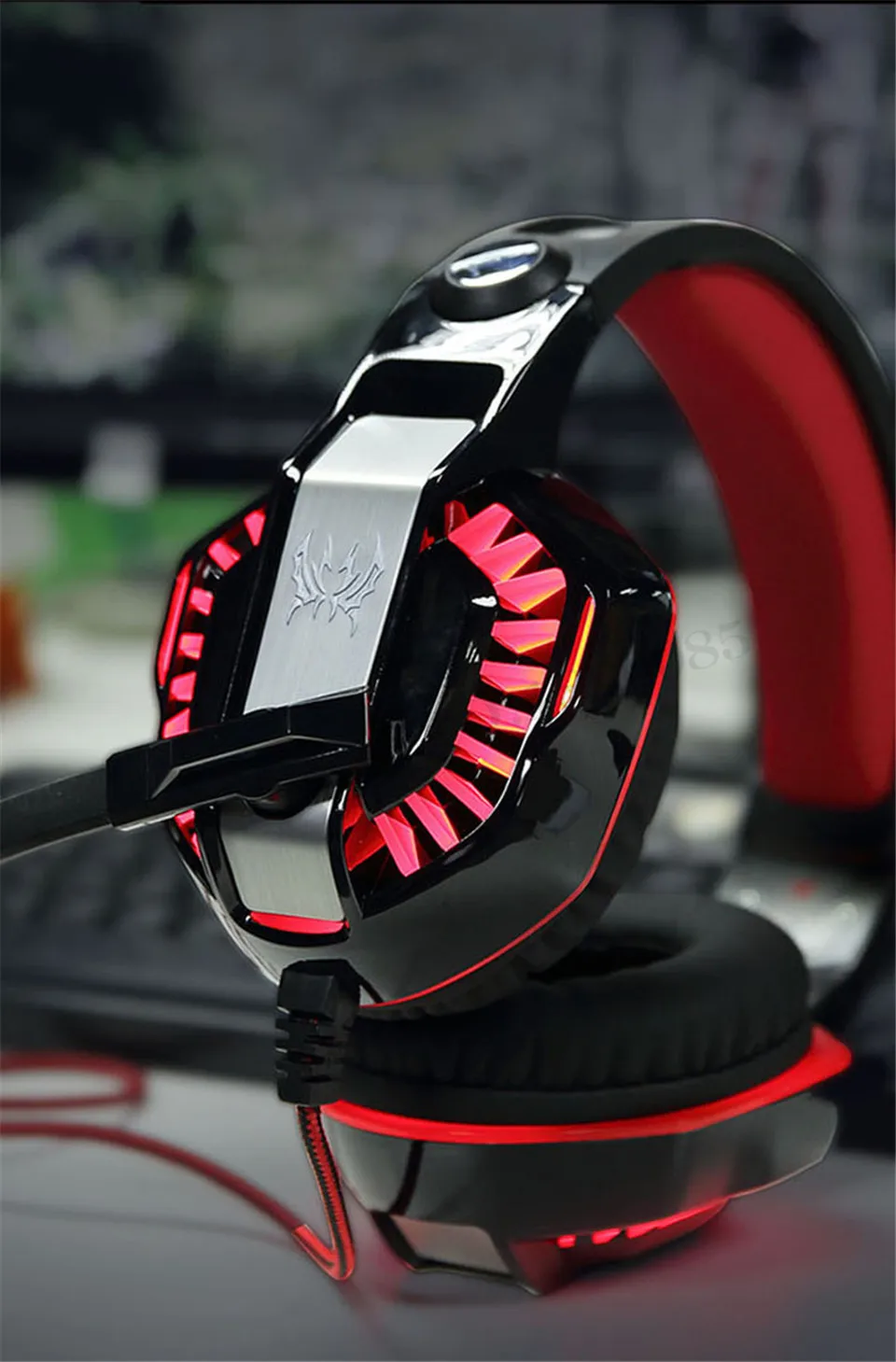 KOTION EACH PC Gaming Headset PC Gamer casque Stereo Headphones with Microphone Dazzle Lights Glow G2000 Upgrade for Computer (13)