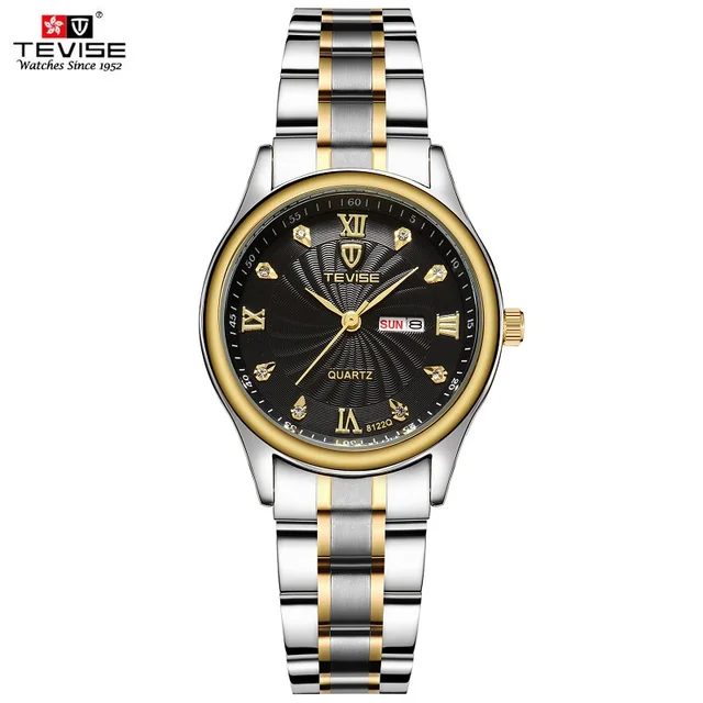 TEVISE Luxury Gold Women Watch Week Day Date Bracelet Watches Ladies Waterproof TEVISE Luxury Gold Women Watch Week Day Date Bracelet Watches Ladies Waterproof