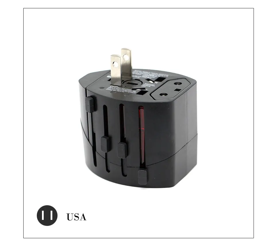 Convenient All in One Universal International Plug Adapter 2 USB Port Commercial Travel AC Power Charger with UK AU US EU Plug (6)