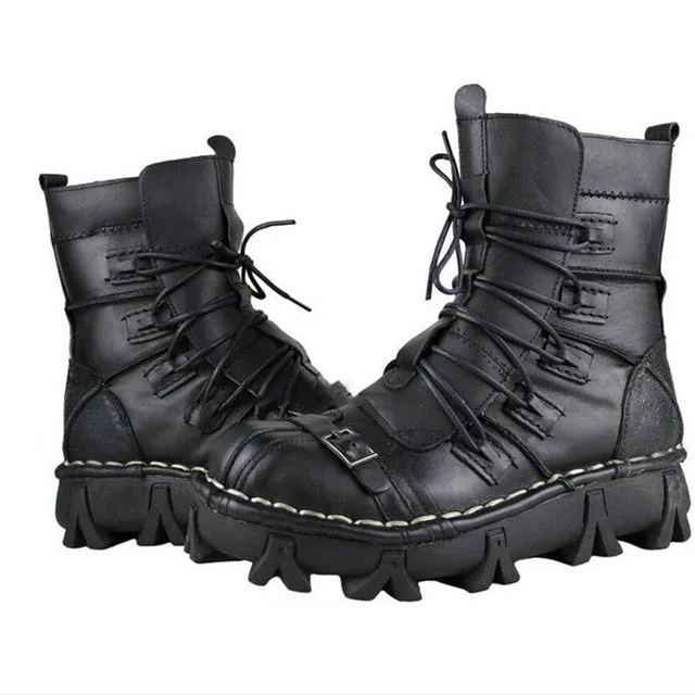 MWCTDU/модные мужские ботинки с черепом; ботинки Мартинс для мужчин; Теплые ботильоны с металлическим каркасом; мужские оксфорды - Color: Black No Skull