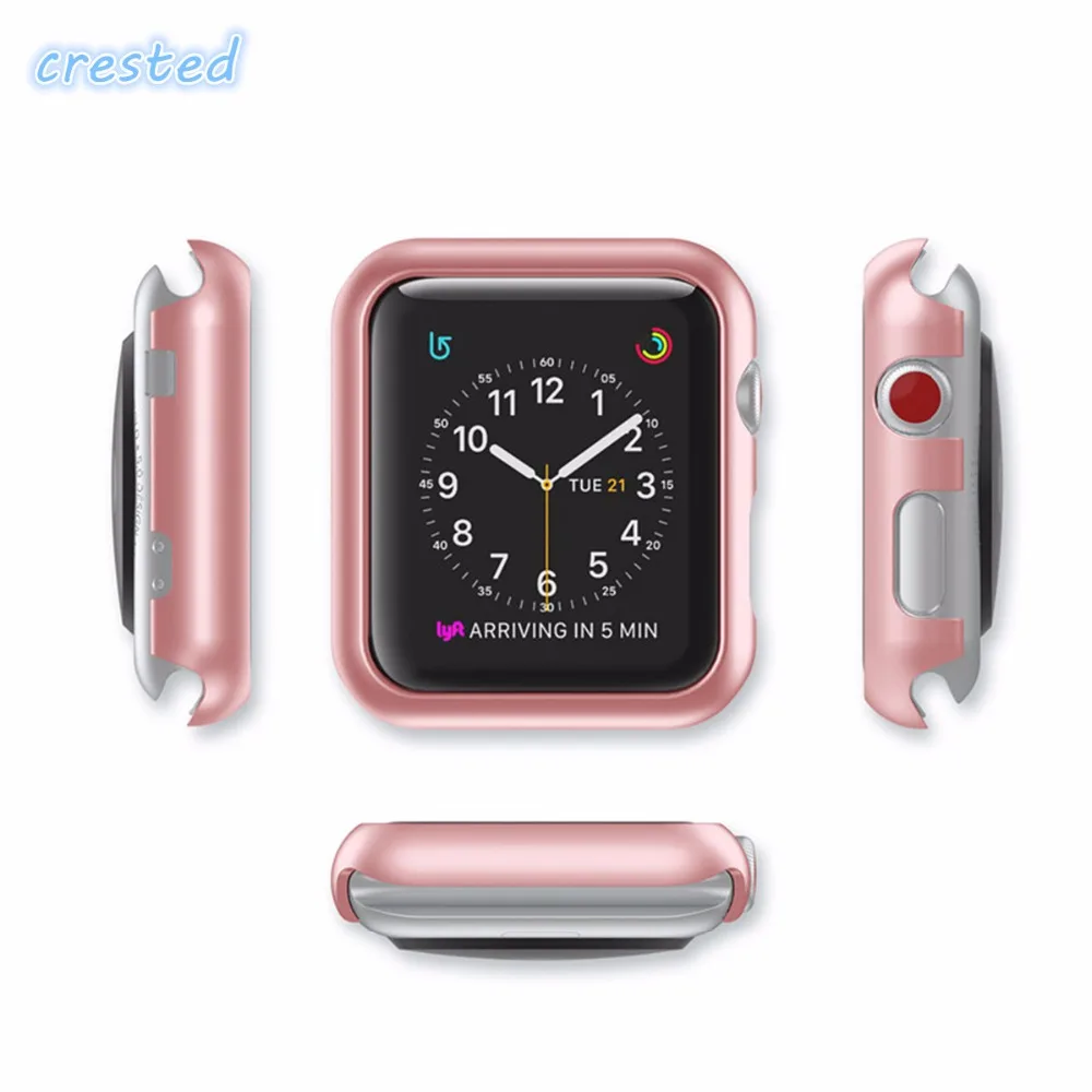 

PC protective frame Case for Apple Watch 42mm 38mm iWatch series 1 2 3 Luxury plating cover shell perfect match 4colors