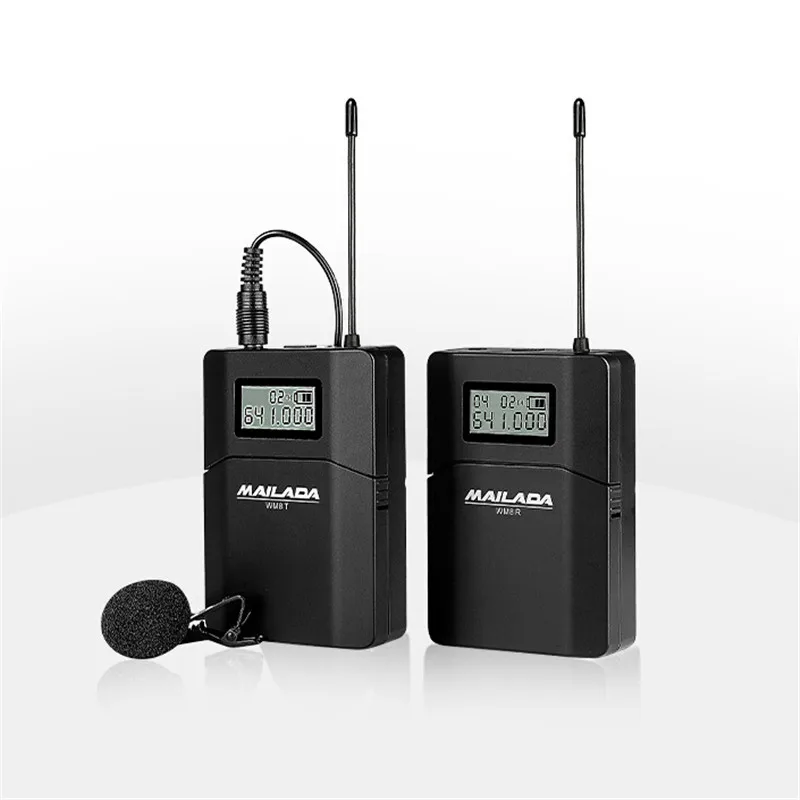 

Mailada WM8 Professional UHF Wireless Microphone System Mic Receiver Transmitter Kits for Camera Recorder DSLR Phone Interview