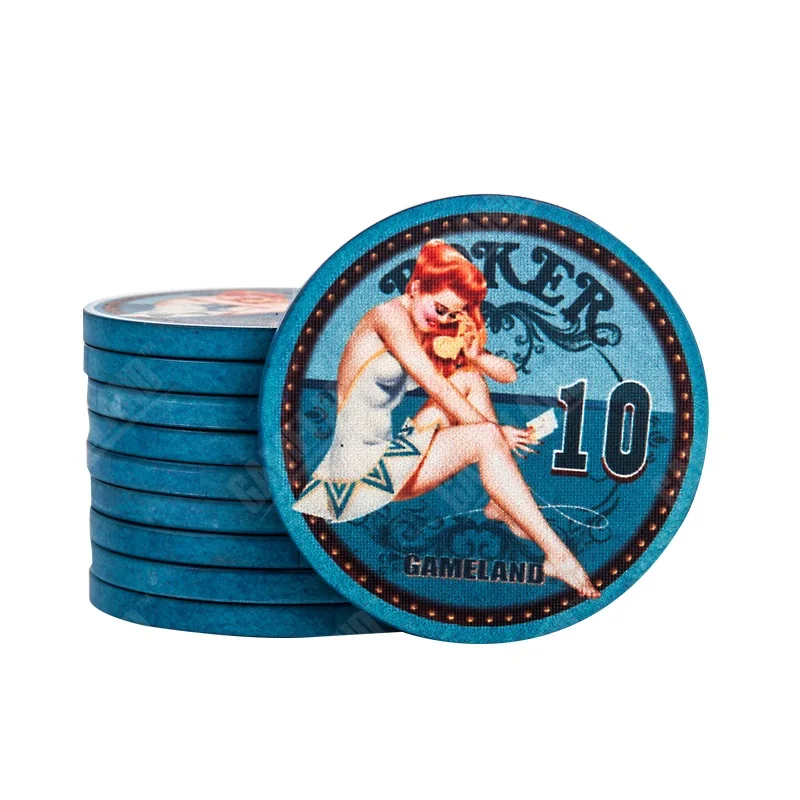 Microplaquetas de Cerâmica Holdem em Poker Lote Premium 12 Grama Padrão Texas Gambling Casino Chip Atacado 10 Pçs –