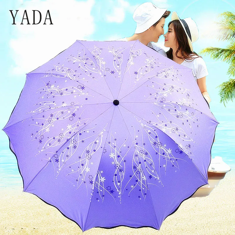 YADA 10 Bones Wavy Edge Lace Umbrella Rainy Arched Princess Umbrella For Women Men UV Folding Windproof Umbrellas Parasol YD178