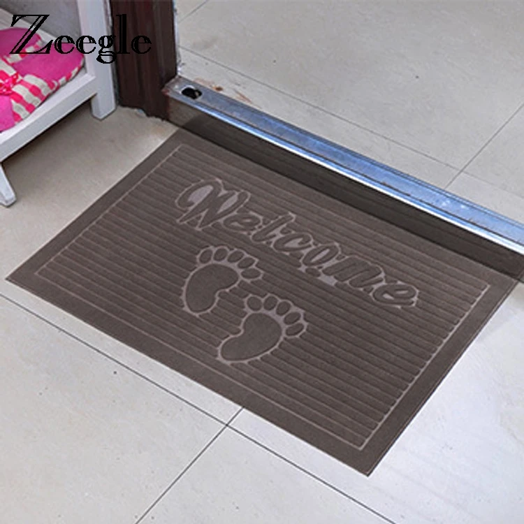Zeegle Foot Printed Doormat Outdoor Carpets Welcome Mats Anti-slip Toilet Rugs Bathroom Mat Hallway Rugs Bedroom Carpet Foot Mat