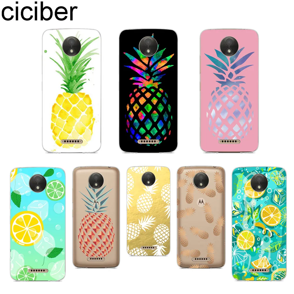 

ciciber Pineapple Lemon Phone Case for Motorola Moto ONE C Z2 Z3 G5 G4 G5S G6 P30 E3 E4 E5 Plus Play Power X4 M Soft TPU Cover
