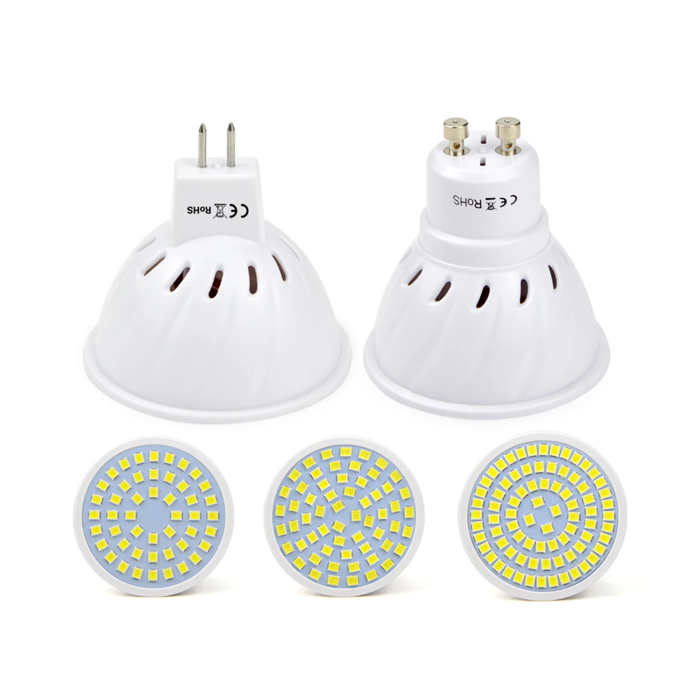 GU10 MR16 Led Spotlight Bulb AC220V 230V 240V 2835 48/60/80 LEDs Cup Lamp Downlight For Living