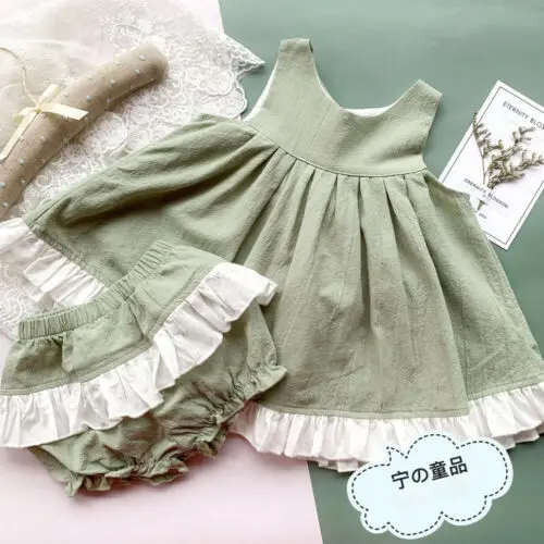 

2019 Summer Newborn Toddler Kids Baby Girls Sleeveless Lace Patchwork Top Dress Shorts Cute O Neck Cool Outfits