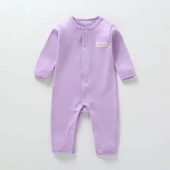 

Baby Clothes One-Piece Jumpsuits Buttons-Up 100% Cotton Long-Sleeves Cute Absorbent Breathable Coveralls 3-12 Months