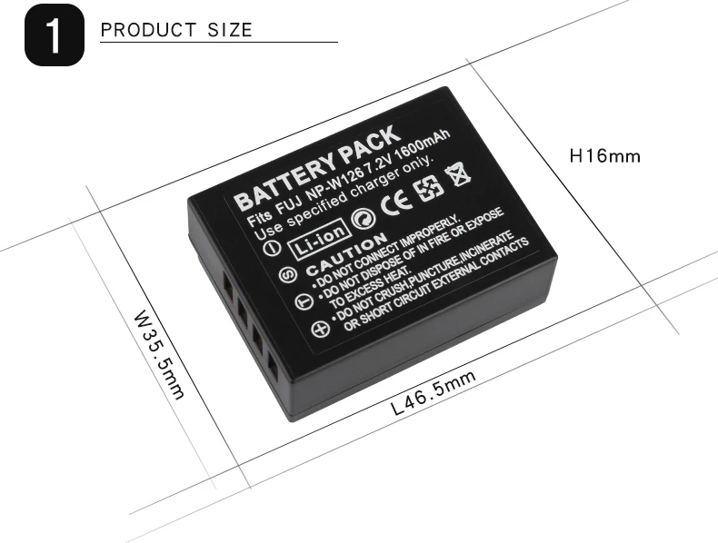 NP-W126 NPW126 Аккумулятор для Fujifilm FinePix HS30EXR HS33EXR HS50EXR X-A1 X-E1 X-E2 X-M1 X-Pro1 1600 мА/ч, литий-ионные аккумуляторы