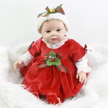 Reborn Baby Doll 22 Inches Lifelike Silicone Vinyl Babies Newborn Real Looking Toy Wearing Clothes Kids Birthday Christmas Gift