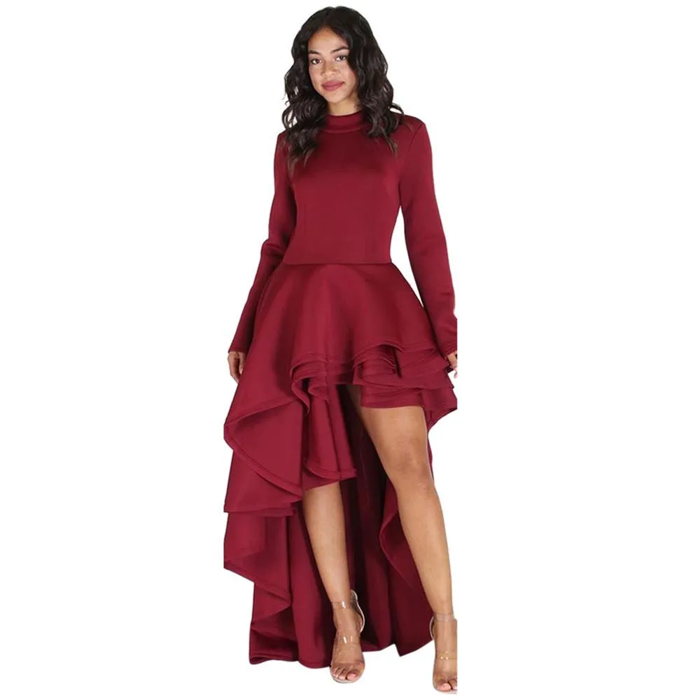 Платье женское длинное с длинным рукавом и баской 2109|club dress|peplum dressdress bodycon |