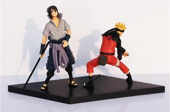 

2pcs/set 12-14cm Naruto Uchiha Sasuke + Uzumaki Naruto PVC Action Figure Model Toys