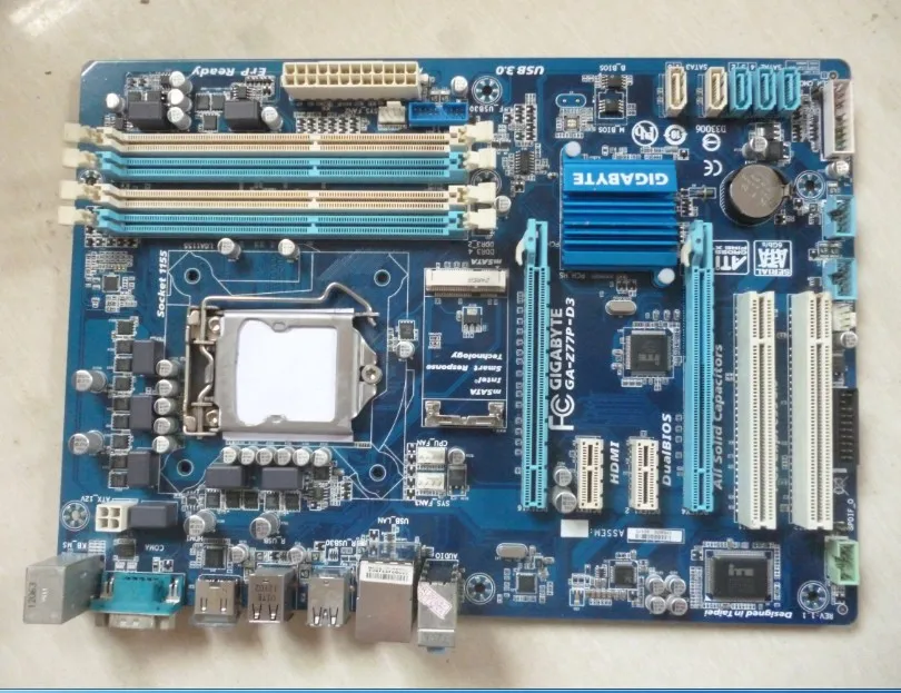 Free shipping 100% original motherboard for Gigabyte GA-Z77P-D3 DDR3 LGA1155 integrated Onboard Gigabit Ethernet Z77P-D3 original motherboard ga g41mt s2 lga 775 ddr3 g41mt s2 8gb fully integrated g41 free shipping