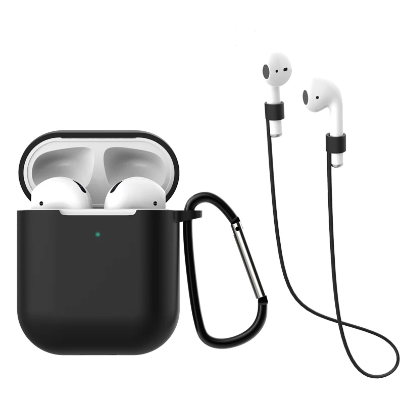 

Wireless Case Cover Silicone for Apple AirPods Kits 3 Protective For 2 Charging 1 Wireless Bluetooth Headset Rope buckle Case