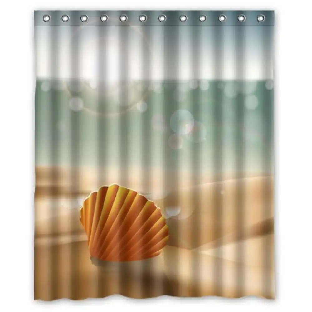 Ocean Theme Sunrise Sea Life Starfish on Summer Custom Shower Curtain