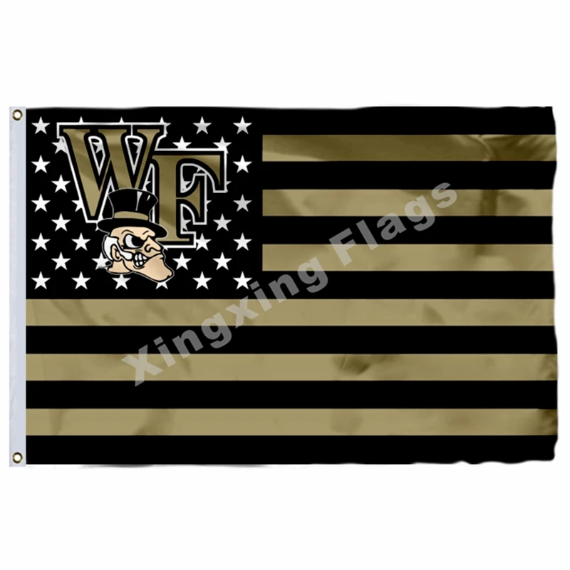 Wake лес Демон Deacons Национальный флаг 3ft X 5ft полиэстеровый баннер Летающий Размер №