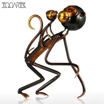 

Tooarts Monkey Carrys Baby Metal Sculpture Iron Sculpture Abstract Sculpture Modern Sculpture Home Decoration Ornament Gift
