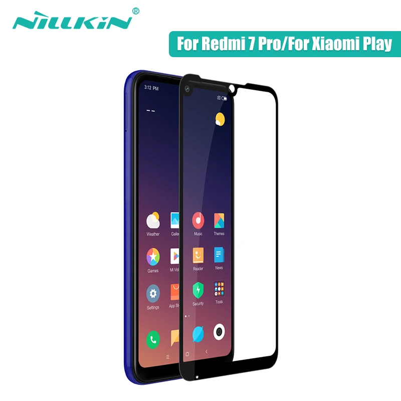 

redmi 7 pro glass screen protector full covered Nillkin CP+ 9H 0.33mm thin for xiaomi mi play tempered glass curved 5.84''