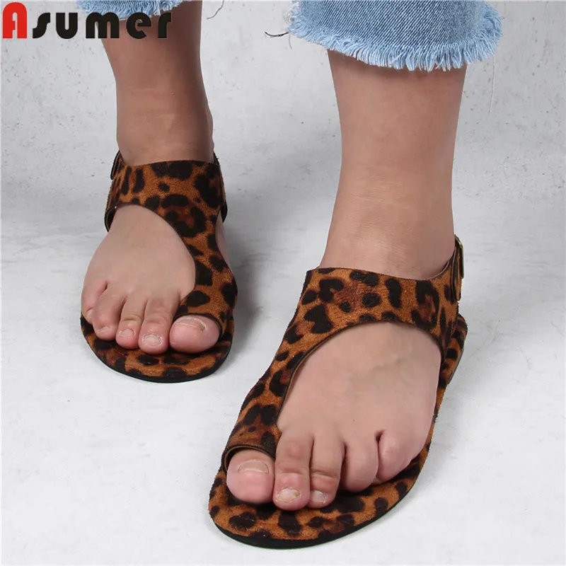 

Asumer plus size 34-48 2019 new summer sandals buckle flat with ladies comfortable Flip flops female shoes simple women sandals
