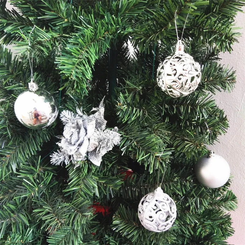 24 шт серебряные пластиковые трафареты очаровательные елочные украшения шары Замороженные Подвеска для вечеринок праздник и домашний декор