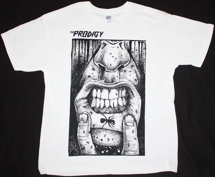 

THE PRODIGY FAT LIP HARDCORE TECHNO DANCE INDUSTRIAL BAND NEW WHITE T-SHIRT Printed T Shirts Short Sleeve Hipster Tee