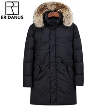 Зимняя Мужская парка, верхняя одежда, куртки, повседневные парки с меховым капюшоном, флисовая стеганая зимняя куртка, Мужская длинная стильная куртка, большой размер X605