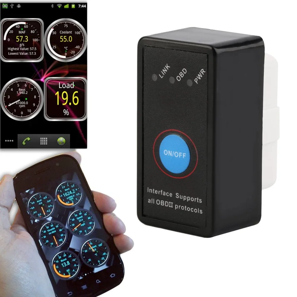 Cimiva Авто Мини V2.1 ELM327 Bluetooth OBD2 OBD II может-bus диагностики автомобиля сканер работает для Win 7 /Vista/XP/Mac J21CZJ21590