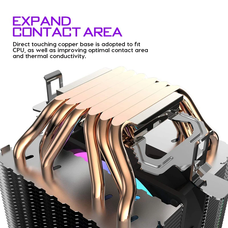 Cpu Air Cooler 6 тепловых трубок двухбашенный радиатор с 90 мм радужными светодиодными